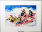 " Rafting  " ingelijst kunstwerk van Ron Leutscher €40, Ophalen of Verzenden