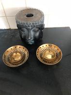 Koperen Indiase Diya’s / kandelaars. Diameter 15 cm., Ophalen of Verzenden, Gebruikt, Brons of Koper, Minder dan 25 cm
