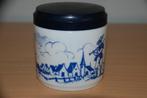 Glazen pot wit met blauwe opdruk., Verzamelen, Ophalen of Verzenden, Nieuw, Overige typen