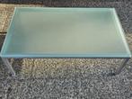 Glazen salontafel mat glas rvs frame, Huis en Inrichting, Tafels | Salontafels, Ophalen, 100 tot 150 cm, 50 tot 100 cm, Minder dan 50 cm