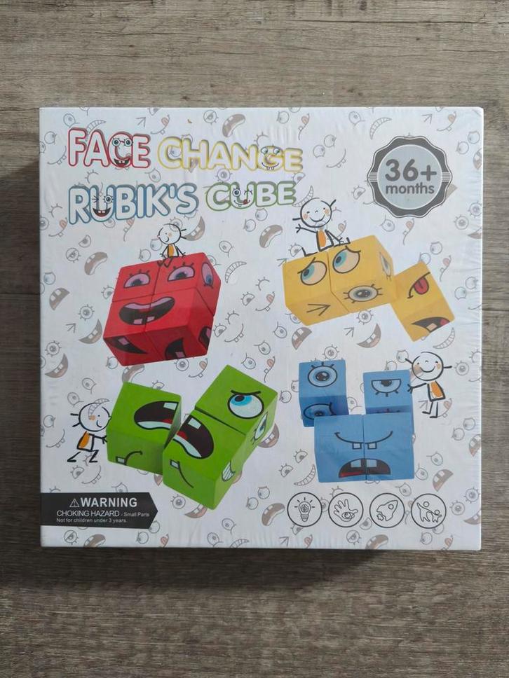 Face Change Rubik's Cube - Nieuw!, Kinderen en Baby's, Speelgoed | Kinderpuzzels, Nieuw, 2 tot 4 jaar, 10 tot 50 stukjes, Van hout