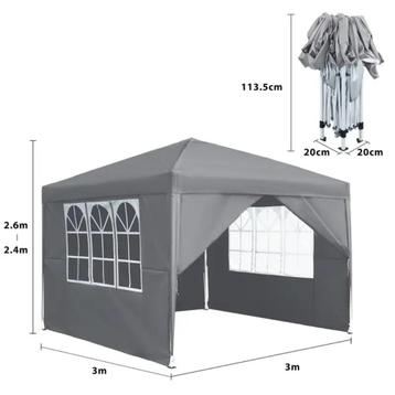 Partytent 3x3m - met zijwanden - nieuw beschikbaar voor biedingen