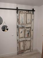 Loftdeur schuifdeur met massief eiken deur, 80 tot 100 cm, Zo goed als nieuw, Ophalen, 200 tot 215 cm