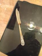 Vintage botermes van hoorn met zilveren bloem details djokja, Ophalen of Verzenden