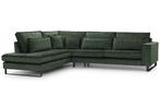 Nieuwe velvet groene Hoekbank, Huis en Inrichting, Ophalen, Zo goed als nieuw, 150 cm of meer, Hoekbank