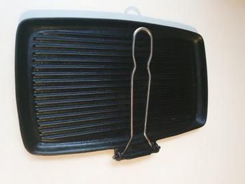 Guardini gietijzeren grillpan, gebruikt, doorsnee 33x19cm beschikbaar voor biedingen