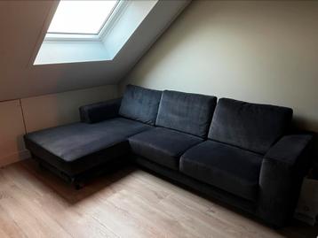 Moderne hoekbank met lounge – velvet, antraciet grijs