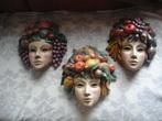 Set Vintage Italiaans aardewerk wandmasker.(1960-1970), Ophalen
