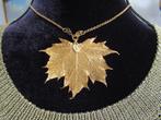 Ketting Blad in goud gedompeld heel decoratief 2 kanten mooi, Ophalen of Verzenden, Nieuw, Goud, Goud