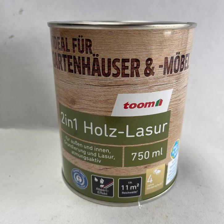 Toom 2 in 1 Hout Lak Binnen Buiten Hardhout Palissander 750m, Doe-het-zelf en Verbouw, Verf, Beits en Lak, Nieuw, Lak, Minder dan 5 liter