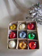 Oude grote gekleurde uni kerstballen vintage, Diversen, Kerst, Ophalen of Verzenden, Gebruikt