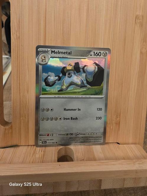 Melmetal Temporal Forces holo 117/162, Hobby en Vrije tijd, Verzamelkaartspellen | Pokémon, Zo goed als nieuw, Losse kaart, Ophalen of Verzenden