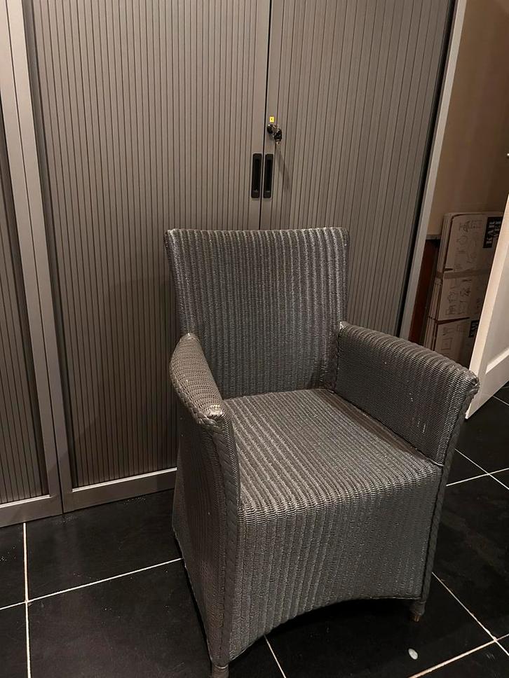 6 Lloyd Loom Eetkamerstoelen, Huis en Inrichting, Stoelen, Gebruikt, Eén, Wit, Ophalen of Verzenden