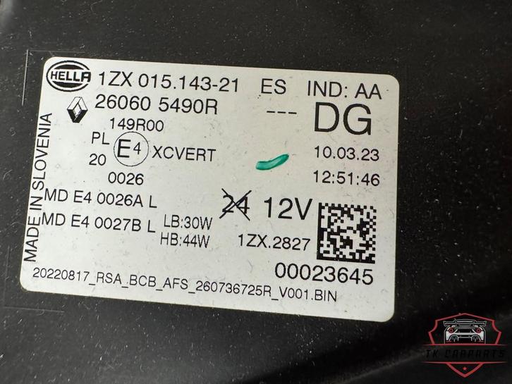 Renault magen 5 V led koplamp links 260605490r, Auto-onderdelen, Verlichting, Renault, Gebruikt, Ophalen of Verzenden