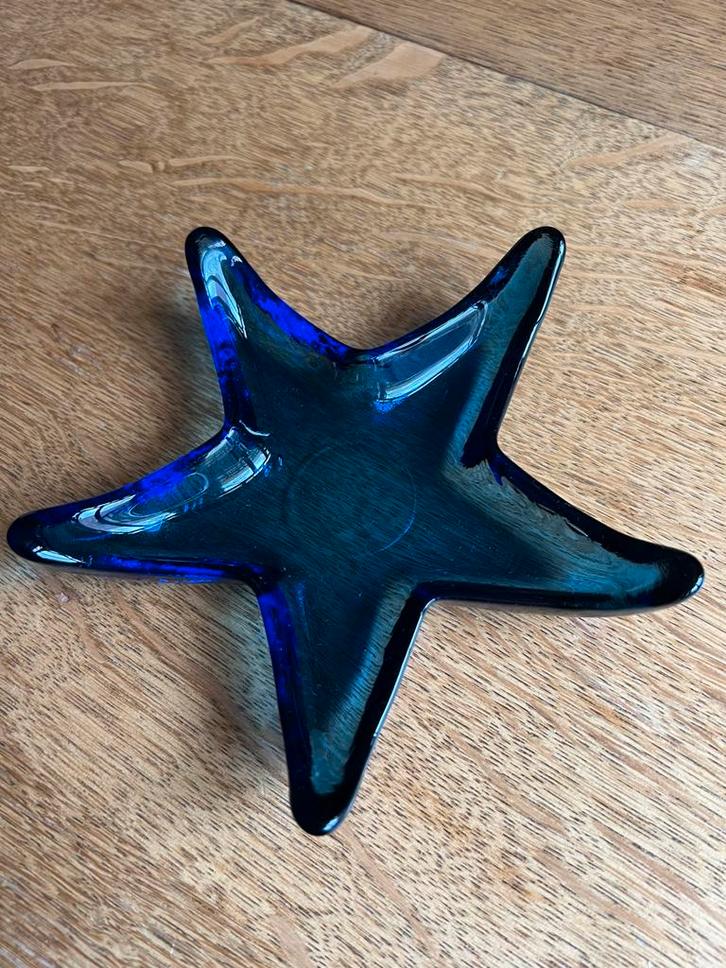 Blauw zeester schaaltje van glas, Huis en Inrichting, Woonaccessoires | Overige, Zo goed als nieuw, Ophalen of Verzenden