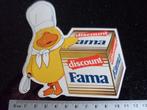 sticker discount Fama logo kok eend vintage, Verzamelen, Verzenden, Zo goed als nieuw, Merk