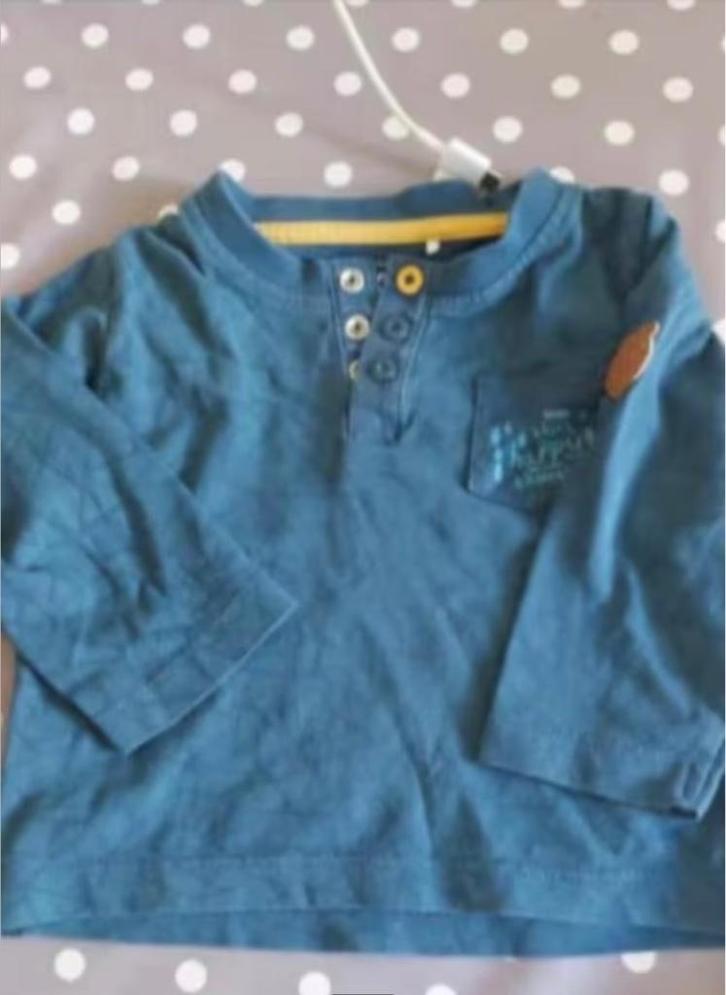 Prenatal Blauw Shirtje Shirt lange mouwen Longsleeve maat 68, Kinderen en Baby's, Babykleding | Maat 68, Zo goed als nieuw, Jongetje of Meisje