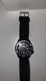 Seiko 5 sports automatic zwart, Ophalen, Zo goed als nieuw, Staal, Seiko