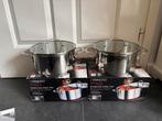 2 nieuwe kookpannen Ernesto professional 2,5L, glazen deksel, Huis en Inrichting, Keuken | Potten en Pannen, Ophalen of Verzenden