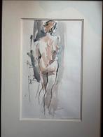 Naakt portret Hen Euverman aquarel t.e.a.b., Antiek en Kunst, Ophalen