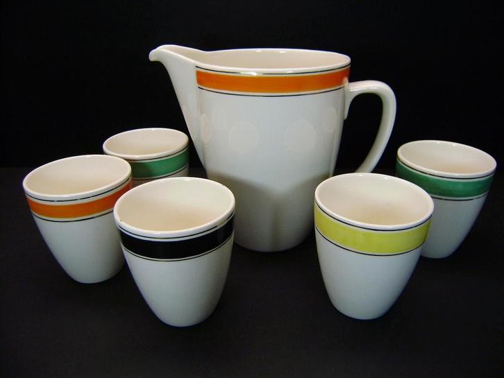 Kan met 5 bekers model Pierre Petrus Regout., Antiek en Kunst, Antiek | Servies los, Ophalen of Verzenden