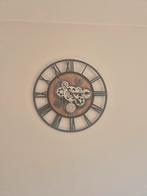 Grote Wandklok met Tandwielen, Ophalen of Verzenden, Zo goed als nieuw, Analoog, Wandklok