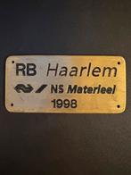 Bronzen bordje ‘RB Haarlem NS Materieel 1998’, Verzamelen, Spoorwegen en Tramwegen, Ophalen of Verzenden, Gebruikt, Trein