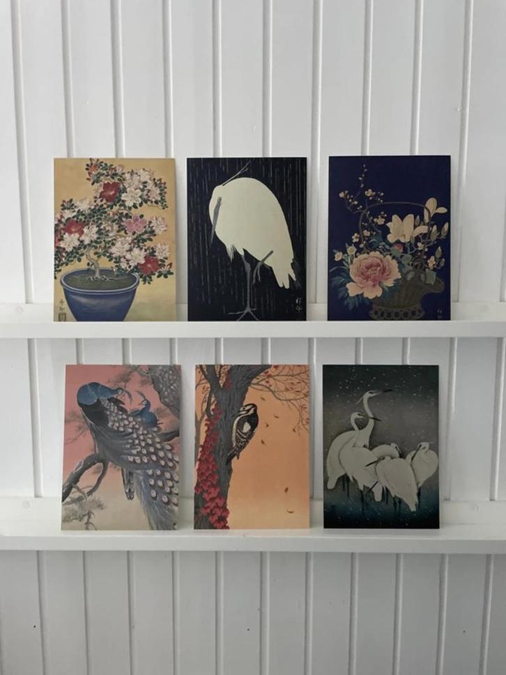 Ohara Koson - set 6 kunstkaarten A4 (21x29,7 cm), Huis en Inrichting, Woonaccessoires | Wanddecoraties, Nieuw, Ophalen of Verzenden