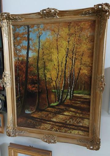 Te koop, Olieverf schilderij met lijst van F. Baayens, mooi. beschikbaar voor biedingen