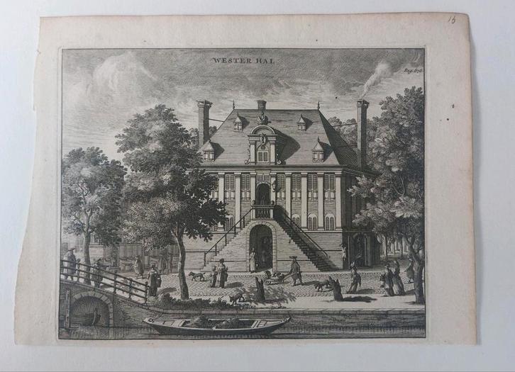 16 / Westerhal achter Westerkerk a.d. Keizergracht Amsterdam, Antiek en Kunst, Kunst | Etsen en Gravures, Ophalen of Verzenden