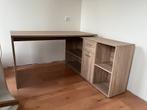 Hoekbureau eikenkleur, Huis en Inrichting, Bureaus, Ophalen of Verzenden, Gebruikt, Bureau