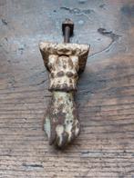 oude antieke deur klopper model hand  11cm lang in gebogen, Antiek en Kunst, Ophalen of Verzenden