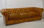 ruime Chesterfield bank in cognac klr rundleer, Huis en Inrichting, Banken | Bankstellen, Ophalen, Gebruikt, 75 tot 100 cm, Leer