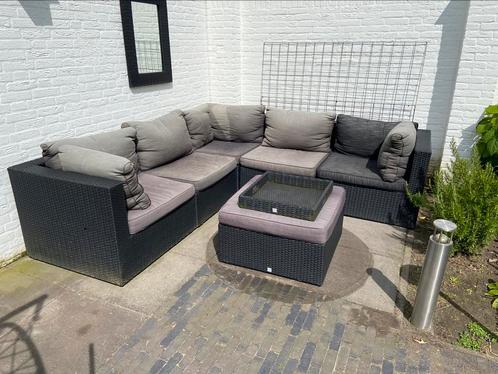 P&R Design Modena loungeset incl spiegel en dienblad, Tuin en Terras, Tuinsets en Loungesets, Gebruikt, Loungeset, Wicker, 4 zitplaatsen