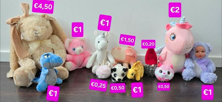 Knuffelbeestjes mag per stuk of alles samen voor €12,50, Kinderen en Baby's, Speelgoed | Knuffels en Pluche, Zo goed als nieuw