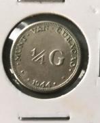 Zilveren 25 cent 1944 Curaçao, Postzegels en Munten, Munten | Nederland, Zilver, 25 cent, Ophalen of Verzenden, Koningin Wilhelmina