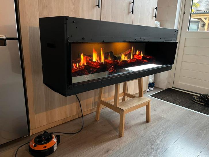 Dimplex Opti-V Double 138cm - elektrische inbouwhaard, Huis en Inrichting, Haarden, Zo goed als nieuw, Elektrische haard, Ophalen