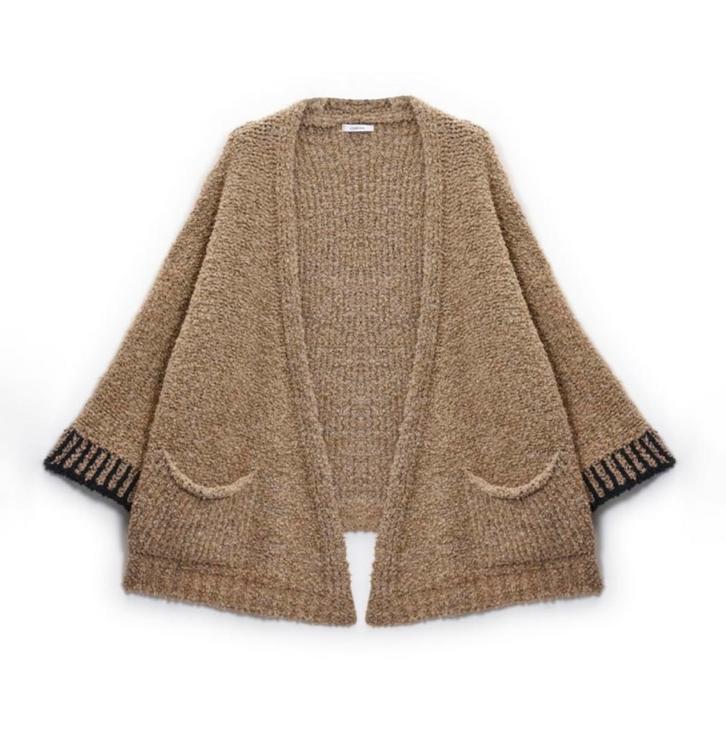 LUMINA boucle vest camel of legergroen mt TU, Kleding | Dames, Truien en Vesten, Nieuw, Verzenden