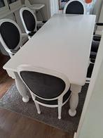 Prachtige brocante landelijke tafel met 6 stoelen, Gebruikt, Ophalen of Verzenden, Vijf, Zes of meer stoelen, Hout