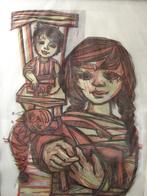 Jaren 70 litho van R. Cox, Minder dan 50 cm, Gebruikt, Ophalen of Verzenden, Print