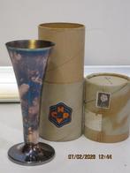 ncrv verzilverd vaasje met verzendkoker 16,5 cm hoog (374), Ophalen of Verzenden