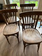 4 houten stoelen, Huis en Inrichting, Stoelen, Ophalen, Gebruikt, Bruin, Vier