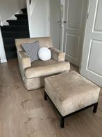 2x Meridiani Design Fauteuil met Voetenbank, Ophalen, Zo goed als nieuw, Stof, 75 tot 100 cm
