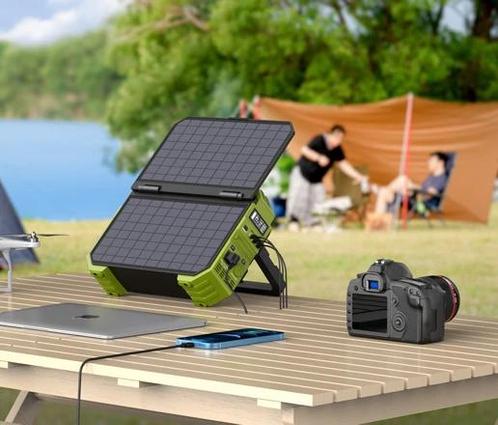 Portable Power Station 1000W  Built-in Solar Panel LiFePO4, Caravans en Kamperen, Camper-accessoires, Nieuw, Ophalen of Verzenden