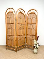 Vintage Rotan bamboe rieten Kamerscherm webbing, Huis en Inrichting, Woonaccessoires | Kamerschermen, Ophalen of Verzenden, Gebruikt