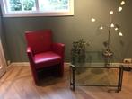 Te koop 4 rood lederen stoelen, Ophalen, Leer, Zo goed als nieuw, Vier