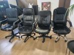 4 zwarte kantoorstoelen leder, Huis en Inrichting, Gebruikt, Ophalen of Verzenden, Zwart