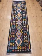 Handgeweven oosterse wollen kelim loper 287x80, Info@SlatsAntiek.nl, Vof Slats Antiek, Rechthoekig, Herenstraat 31 leiden