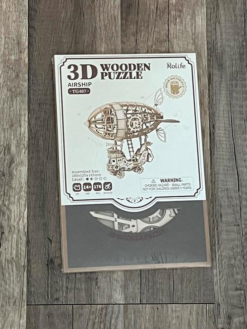 3D Houten Puzzel - Luchtschip Rolife, Hobby en Vrije tijd, Modelbouw | Auto's en Voertuigen, Nieuw, Ophalen of Verzenden