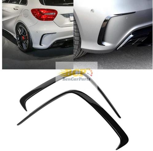 Achterbumper vinnen hoogglans zwart geschikt voor Mercedes A, Auto diversen, Tuning en Styling, Ophalen of Verzenden